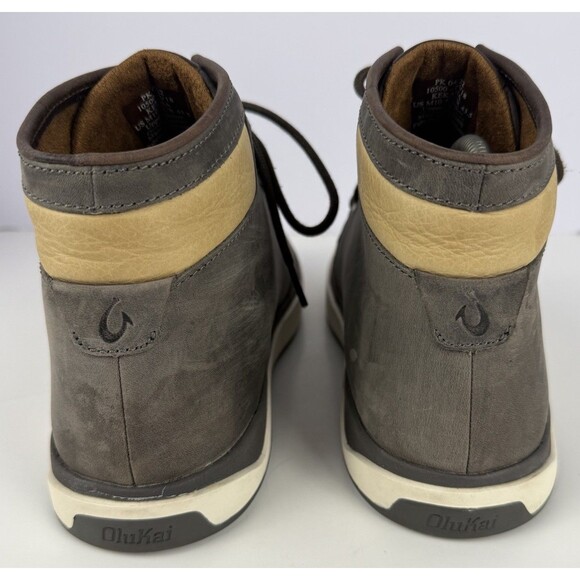 OluKai Kekaha Men’s Waterproof Leather Chukka Boots Sz 10.5 Gray 10500